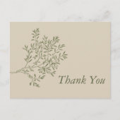 Olijfboomtak, bijtend en minimalistisch bedankt briefkaart (Voorkant)