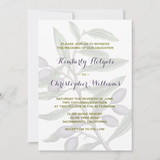 Olijfboomtak bruiloft | 2 kaart (Voorkant)