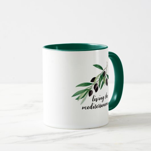 Olijfboomtak: Het leven in de Middellandse Zee Mok (Voorkant rechts)