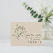 Olijfboomtak, Rustic Wedding Save the Date Aankondigingskaart (Staand voorkant)