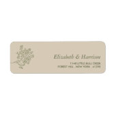 Olijfboomtak, Rustieke & Minimalistische Trouwdag Etiket (Voorkant)