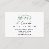 Olijfboomtak Visitekaartje (Achterkant)