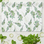 olijfboomtakken theedoek (Gevouwen)