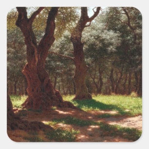 Olijfbos in Cap Saint Martin Vierkante Sticker