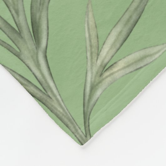 olijfbries fleece deken (Hoek)