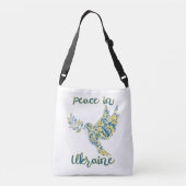 Olijfduif van vredes-Oekraïense vlagkleuren Crossbody Tas (Achterkant)
