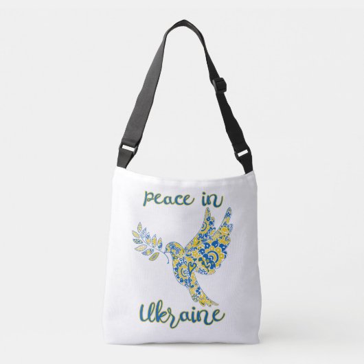 Olijfduif van vredes-Oekraïense vlagkleuren Crossbody Tas (Voorkant)