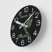 Olijfduif van vredes-Oekraïense vlagkleuren Ronde Klok (Hoek)