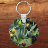 Olijffruit dat aan de boom groeit sleutelhanger (Voorkant)