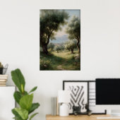 Olijfgaard-afdruk, lente landschap digitaal, 19e poster (Thuiskantoor)