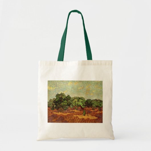 Olijfgaard, bleke blauwe lucht door Vincent van Go Tote Bag (Voorkant)