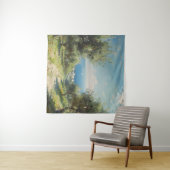 Olijfgaard met kustdorp en zee wandkleed (In Situ (horizontaal))