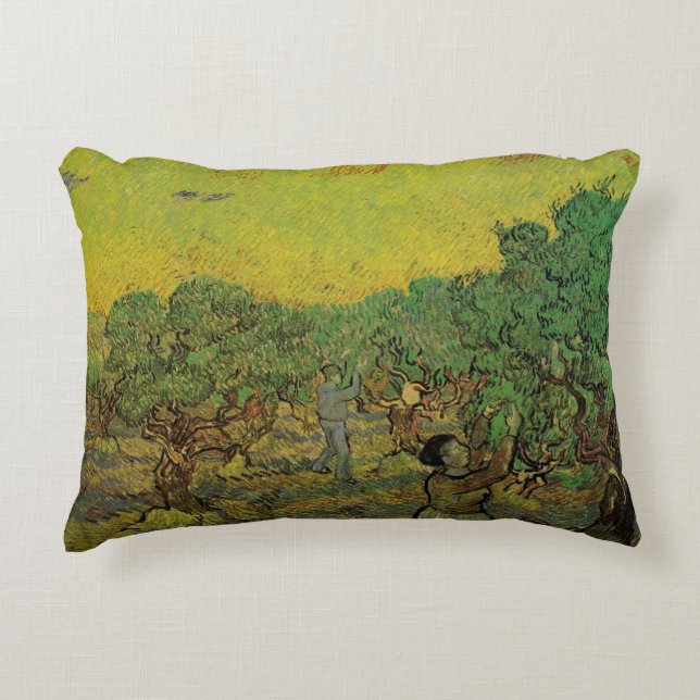 Olijfgaard met plukfiguren, Vincent van Gogh Accent Kussen (Voorkant)