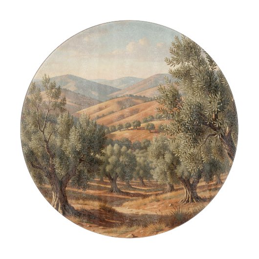 Olijfgaard Rollende Heuvels Toscaanse Platteland Snijplank (Voorkant)
