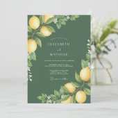 Olijfgeel Citrus Eucalyptus Bruiloft Kaart (Staand voorkant)