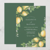 Olijfgeel Citrus Eucalyptus Bruiloft Kaart (Voorkant / Achterkant)