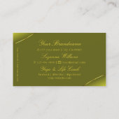 Olijfgeel met Gold Decor Diamonds en Logo Visitekaartje (Achterkant)