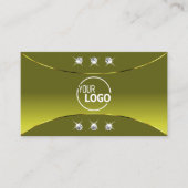 Olijfgeel met Gold Decor Diamonds en Logo Visitekaartje (Voorkant)