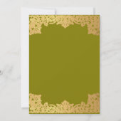 Olijfgouden Kalligrafie Elegante bruiloft Kaart (Achterkant)