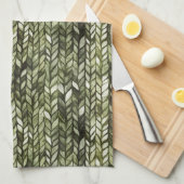 Olijfgroen Abstract Theedoek (Quarter Fold)