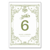  Olijfgroen Antiek Lijst bruiloft Kaart (Achterkant)