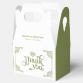  Olijfgroen Antiek Lijst Dank u Bedankdoosjes (Geopend)