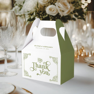  Olijfgroen Antiek Lijst Dank u Bedankdoosjes