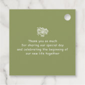 Olijfgroen Antiek Lijst Dank u Bedankjes Labels (Achterkant)