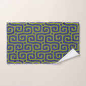 Olijfgroen & Blauw Abstract Patroon Bad Handdoek (Handdoek)