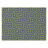 Olijfgroen & blauw abstract patroon tafelkleed (Voorkant (Horizontaal))