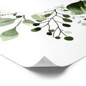 Olijfgroen Bloemen Engagement Party Welkomstbord Poster (Hoek)