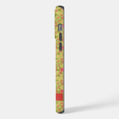  Olijfgroen Bloemen Roze Rozenbloemen iPhone Hoesje (Linkerkant)