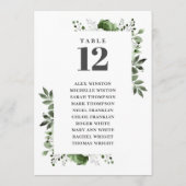Olijfgroen Bloemen Tafel Nummer Zitplaatskaart Kaart (Achterkant)
