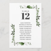 Olijfgroen Bloemen Tafel Nummer Zitplaatskaart Kaart (Voorkant)