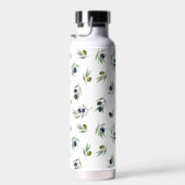 Olijfgroen botanisch waterverf chic patroon waterfles (Rechts)