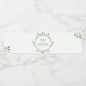 Olijfgroen Botanische Waterverf Waterfles Etiket (Enkel label)