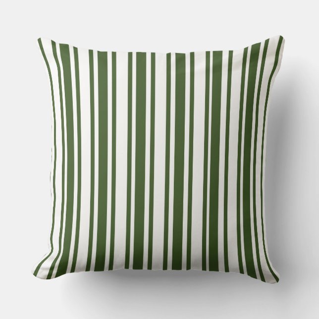 Olijfgroen/bruin. Toffee Multi Stripe Kussen (Voorkant)