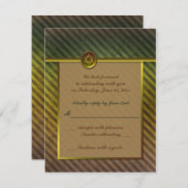 Olijfgroen, bruine stripper Mitzvah RSVP-kaart Kaart (Voorkant / Achterkant)