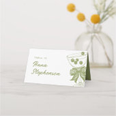  Olijfgroen Chinoiserie Champagneglas Plaatskaartje (Voorkant)