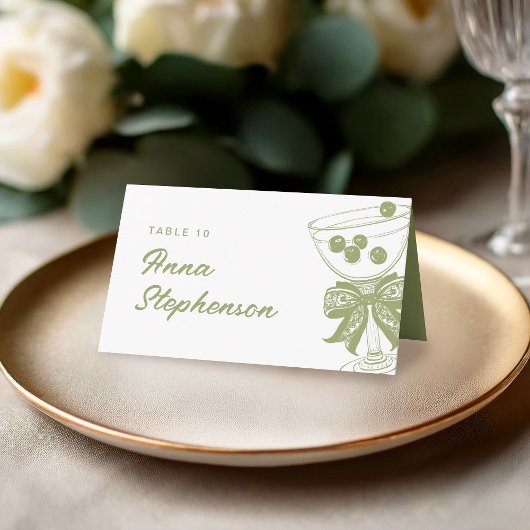  Olijfgroen Chinoiserie Champagneglas Plaatskaartje