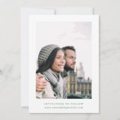 Olijfgroen Classic Franse Bloemen Trouwfoto Save The Date (Achterkant)