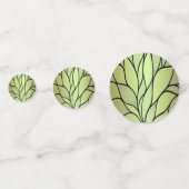 Olijfgroen creatief bladpatroon confetti (Achterkanten)