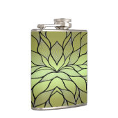 Olijfgroen creatief verlofpatroon heupfles (Rechts)