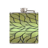 Olijfgroen creatief verlofpatroon heupfles (Achterkant)