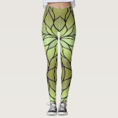 Olijfgroen creatief verlofpatroon leggings (Voorkant)