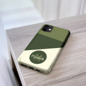 Olijfgroen & Crème oud geld esthetische MOnogram Case-Mate iPhone Case