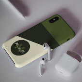 Olijfgroen & Crème oud geld esthetische MOnogram Case-Mate iPhone Case