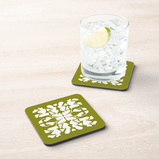 Olijfgroen deco bier onderzetter (Rechterzijde)