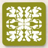 Olijfgroen deco bier onderzetter (Voorkant)