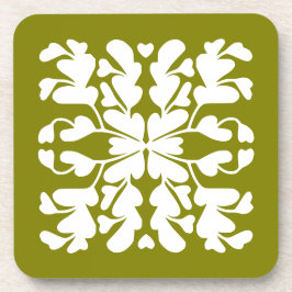 Olijfgroen deco bier onderzetter